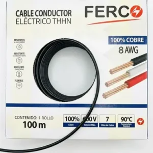 CABLE NRO 8 NEGRO 100% COBRE FERCO